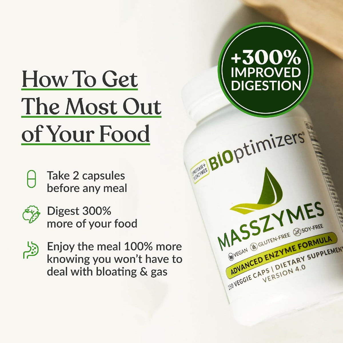 MassZymes Complete Digestive Enzymes – 120 Capsules